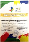Благодарность от Театрального Проекта "Время жить" 2019 Благодарность от Театрального Проекта "Время жить" 2019
